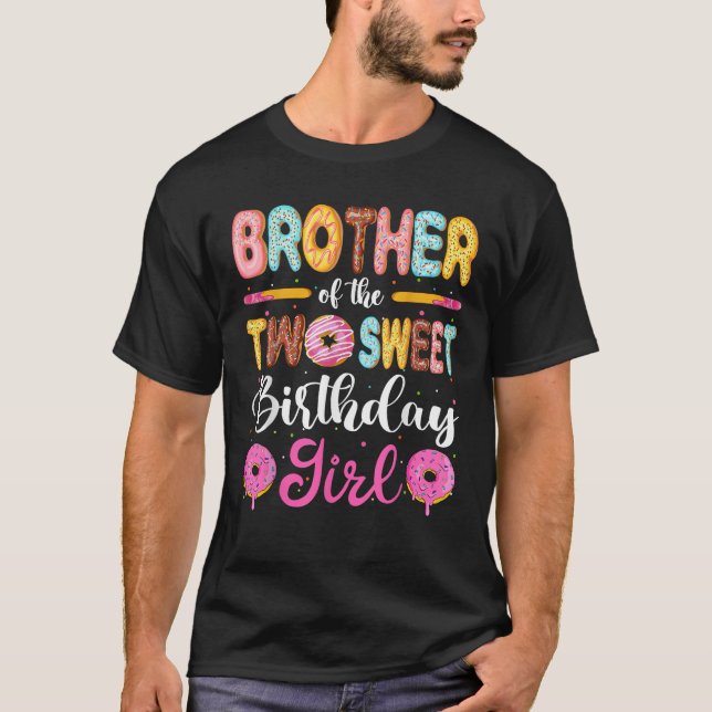 Camiseta Irmão Das Duas Garotas Doce De Aniversário segundo (Frente)