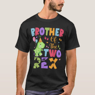 Camiseta Irmão Das Duas Mães Da Família Rex Birthday Dinosa