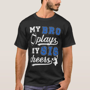 Camiseta Irmão de Futebol e Cheer do Jogador de Futebol e C