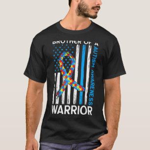 Camiseta Irmão De Um Guerreiro Americano Puzzle Fita Autism