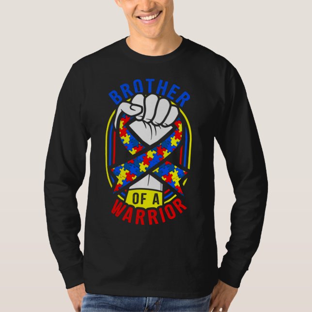Camiseta Irmão De Um Guerreiro Autismo Combinação De Consci (Frente)