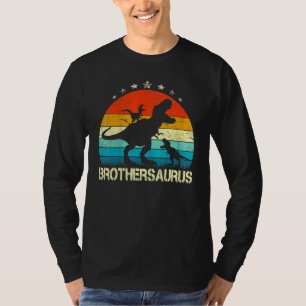 Camiseta Irmão Dinosaur Brothersaurus 2 Dois Crianças Chris