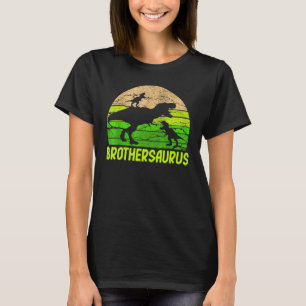 Camiseta Irmão Dinosaur Brothersaurus 2 Dois Crianças Chris