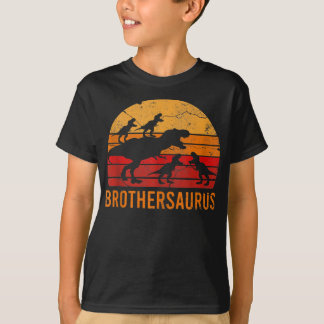 Camiseta Irmão Dinossaur 5 garoto Engraçado Irmão Grande
