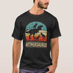 Camiseta Irmão Dinossaur T Rex Brothersaurus 3 Filhos Fam
