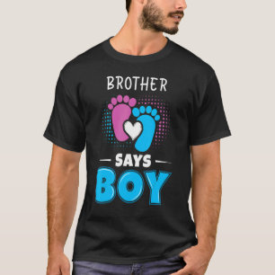 Camiseta Irmão Diz Revelação do Sexo do Bebê Menino Roupa G
