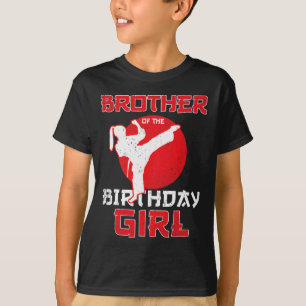 Camiseta Irmão Do Aniversário Karate Taekwondo Girl Mart