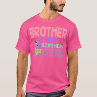 Camiseta Irmão Do Aniversário Para Rapariga Saurus Rex Dino