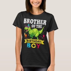 Camiseta Irmão do Birthday Boy T-Rex RAWR Dinosaur Bi