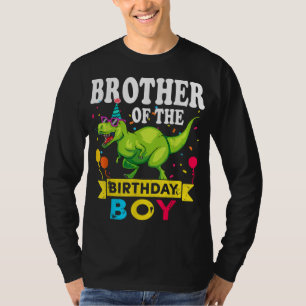 Camiseta Irmão do Birthday Boy T-Rex RAWR Dinosaur Bi