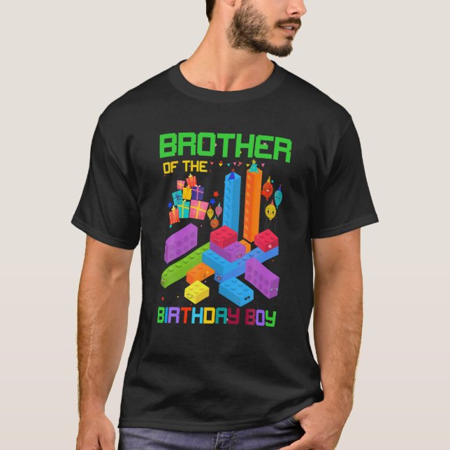 Camiseta Irmão Do Bloco De Celebração De Criança De Anivers (Frente)
