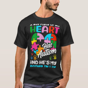 Camiseta Irmão do Coração Cunhado Conscientização do Autism