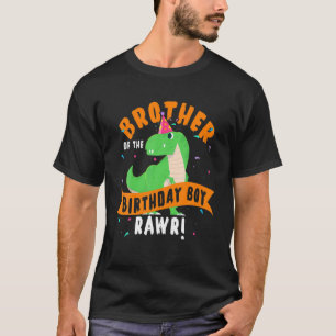 Camiseta Irmão Do Garoto De Aniversário Dinossauro Engraçad