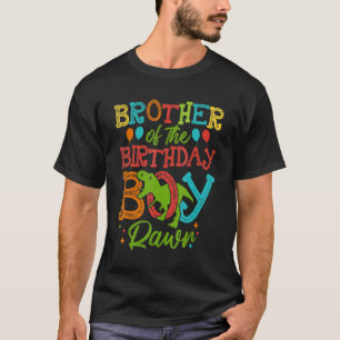 Camiseta Irmão Do Garoto De Aniversário Rawr Rex Dinossauro