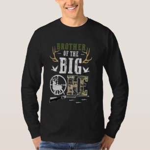 Camiseta Irmão do Grande Um Aniversariante de 1 Ano Caçador