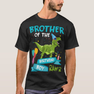 Camiseta Irmão do menino de aniversário T-Rex Dinossaur Bir