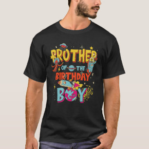 Camiseta Irmão do Menino do Aniversário Astronauta Menino E