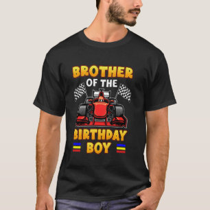 Camiseta Irmão Do Menino Do Aniversário Carro De Corrida Ir