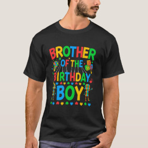 Camiseta Irmão Do Menino Do Aniversário Puzzle Conscientiza