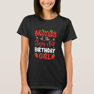 Camiseta Irmão do Primeiro Aniversário da Menina Morango Be