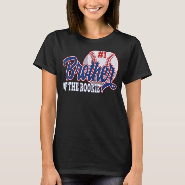 Camiseta Irmão Do primeiro aniversario Rookie Baseball Base (Frente)