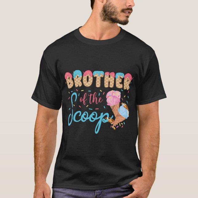 Camiseta Irmão Do Sexo Do Sorvete De Scoop Reveal Baby (Frente)