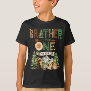 Camiseta Irmão do um feliz acampante aniversário de 1 ano