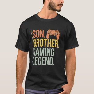 Camiseta Irmão Filho Lenda dos Jogos Gamer Retro Garotos Cr