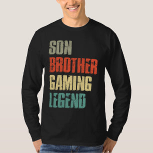 Camiseta Irmão Filho Lendário Gamer Para Meninos Adolescent