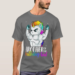 Camiseta Irmão Garota de Aniversário Garota Unicórnio Filho