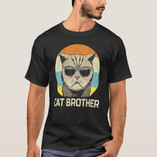 Camiseta Irmão Gato de Óculos de Sol Retro Gato