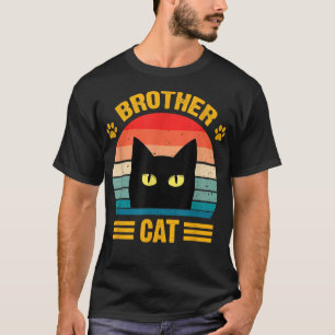 Camiseta Irmão Gato Mais Engraçado Retro Estilo Retrô Gato