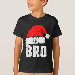 Camiseta Irmão Lil Bro Chapéu do Papai Noel Natal Irmãozinh
