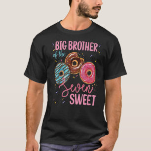 Camiseta Irmão Mais Velho Do Aniversário de 7 anos do Donut