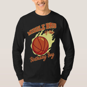 Camiseta Irmão Médio Da Família B De Basquete Birthday Boy