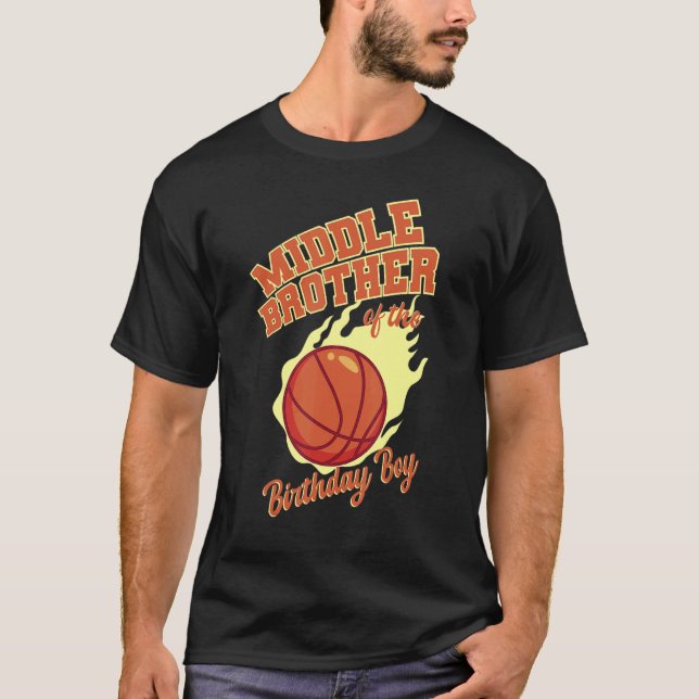 Camiseta Irmão Médio Da Família De Basquete De Garoto De An (Frente)