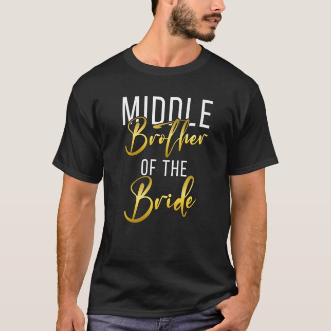 Camiseta Irmão Médio do Casamento do Irmão Médio da Noiva (Frente)