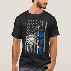 Camiseta Irmão Muito Legal Homens Amantes da Pesca Bandeira