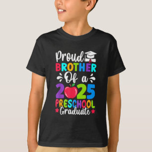 Camiseta Irmão Orgulhoso da Turma de 2025 Graduado no Pré-E