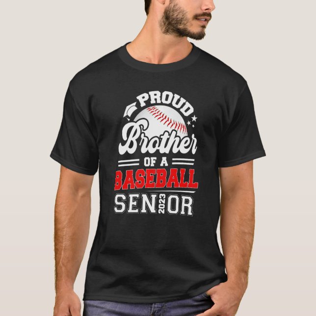 Camiseta Irmão Orgulhoso De Um Formando De Beisebol 2023 G (Frente)