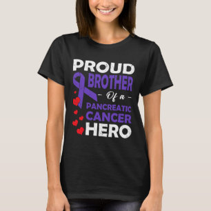 Camiseta Irmão Orgulhoso de Um Guerreiro Herói Câncer de pâ