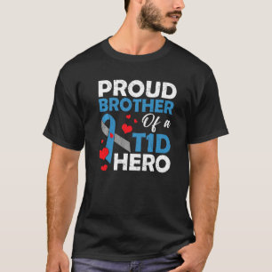 Camiseta Irmão Orgulhoso De Um Tipo 1 Diabetes Herói Su