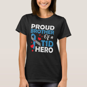 Camiseta Irmão Orgulhoso De Um Tipo 1 Diabetes Herói Su