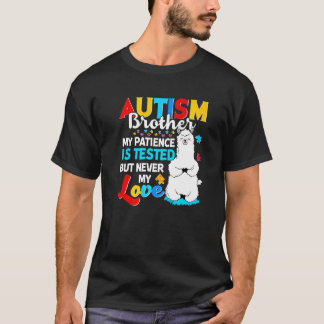 Camiseta Irmão Orgulhoso do Autismo Llama Puzzle Conscienti