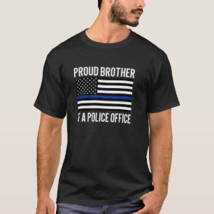 Camiseta Irmão Orgulhoso do Policial Blue Thin American