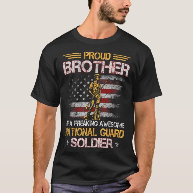 Camiseta Irmão Orgulhoso Dos Veteranos Soldados Da Guarda N (Frente)