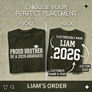 Camiseta IRMÃO ORGULHOSO Turma de 2026 Formatura Personaliz