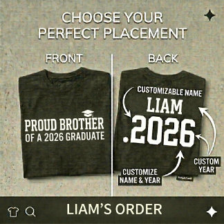 Camiseta IRMÃO ORGULHOSO Turma de 2026 Formatura Personaliz
