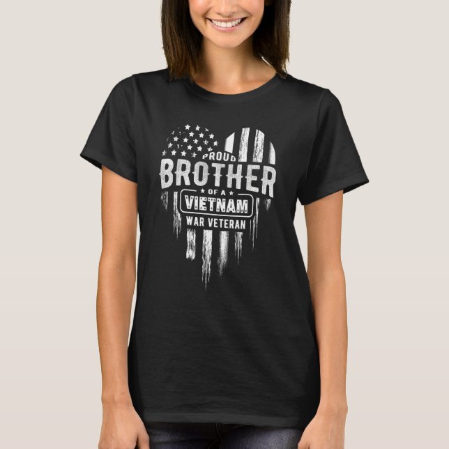 Camiseta Irmão Orgulhoso Vietnã Vetores de Vet Dia American (Frente)