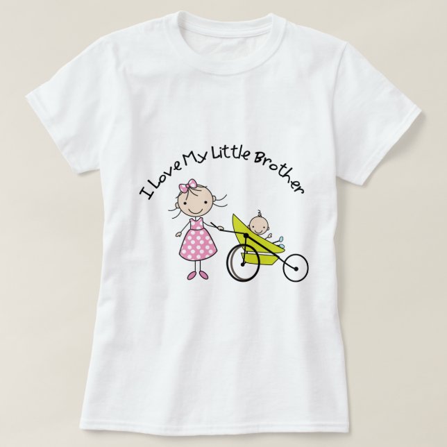 Camiseta irmão pequeno do bebê da irmã mais velha (Frente do Design)